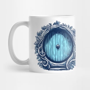 A Blue Round Door - Halfling Home - Fantasy Mug